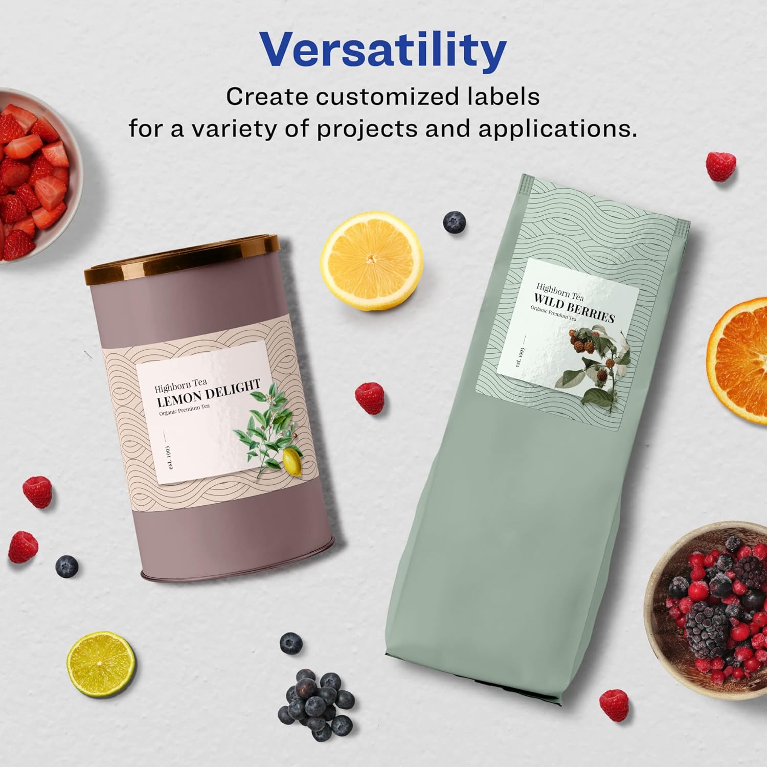 Avery Glossy White Rectangle Labels, Sure Feed Technology, 8" x 3.5", Print-to-The-Edge, Permanent Adhesive