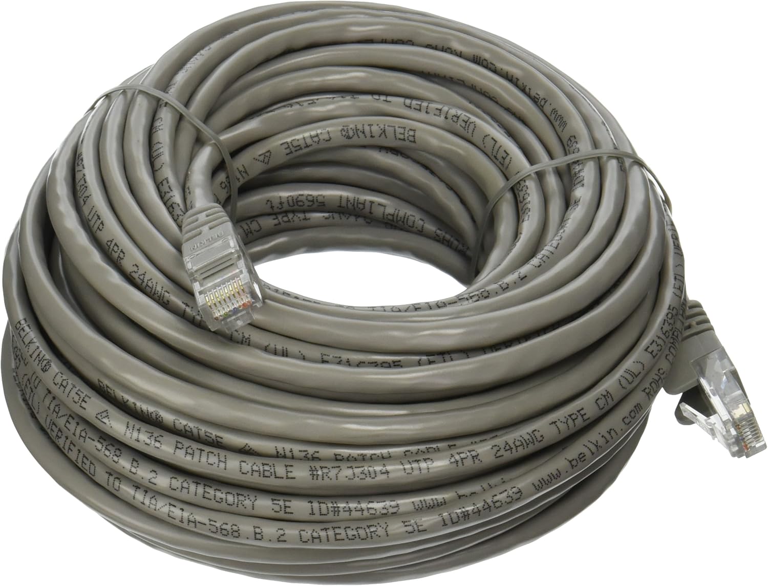 Belkin Snagless CAT5E Patch Cable RJ45M/RJ45M; 50 (A3L791b50-S), Grey