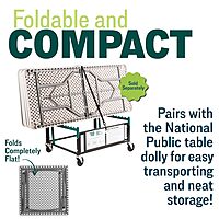 National Public Seating 36" x 36" Square Plastic Folding Table - Adjustable, Heavy-Duty, Portable
