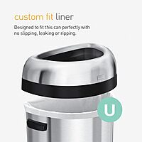 simplehuman Custom-Fit Trash Can Liners, Drawstring, White