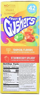 Betty Crocker Fruit Gushers Fruit Snacks, 42 x 0.8 oz Pouches