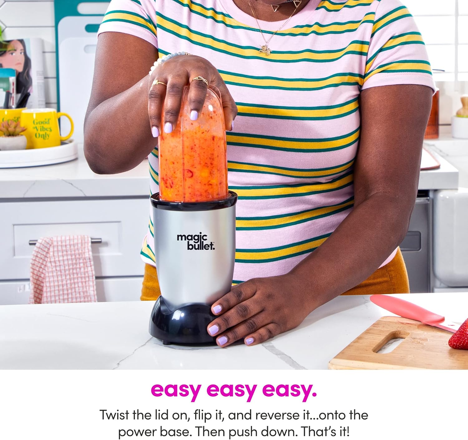 Magic Bullet Blender, Small, Silver, 11 Piece Set 11 Piece Blender Set Silver/Black