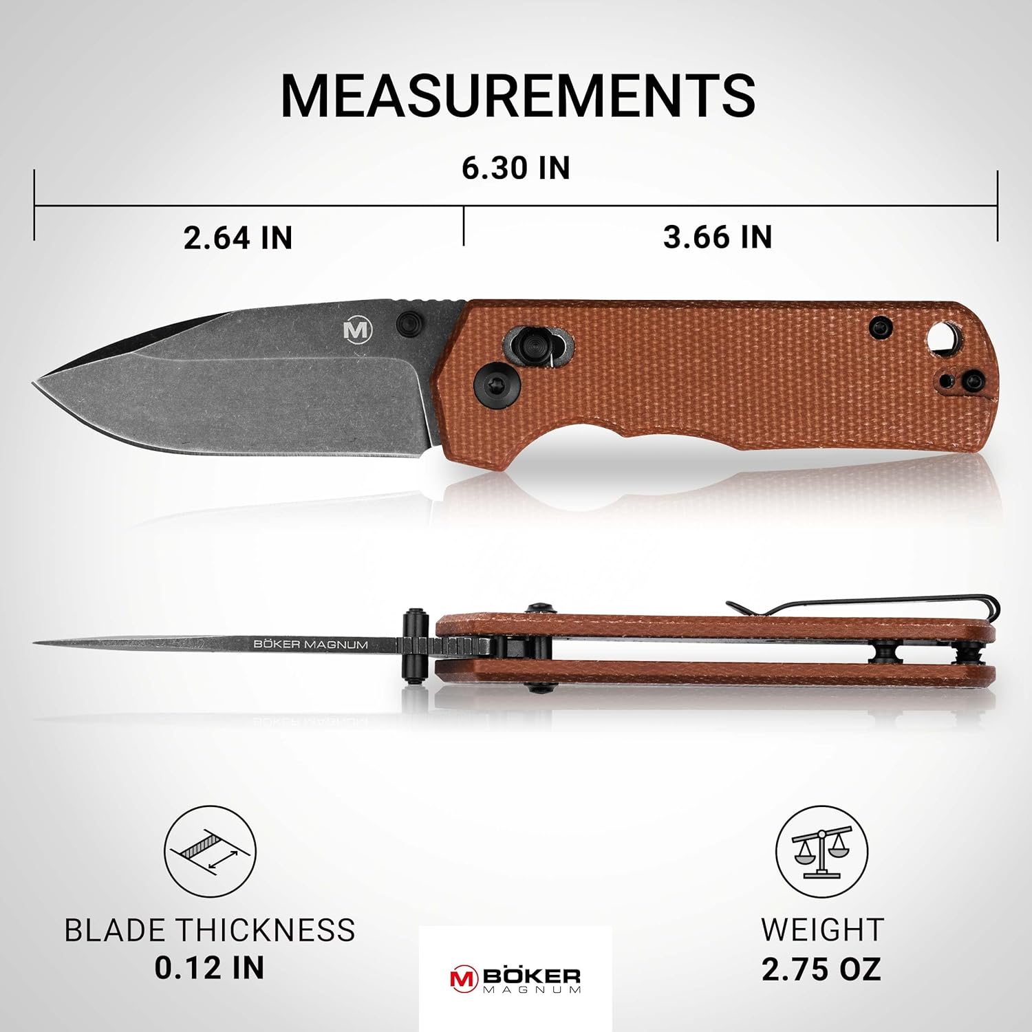 Böker MAGNUM Rockstub Brown Micarta -01SC710