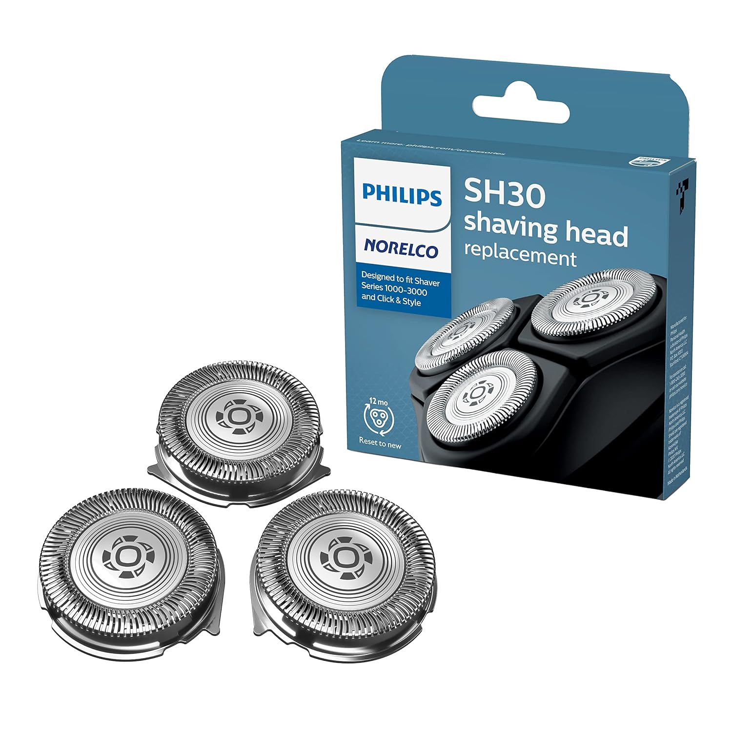Philips Norelco SH30/52 Shaving Heads, Compatible with Philips Shavers Series 1000, 3000 and 5000, Powerful Performance