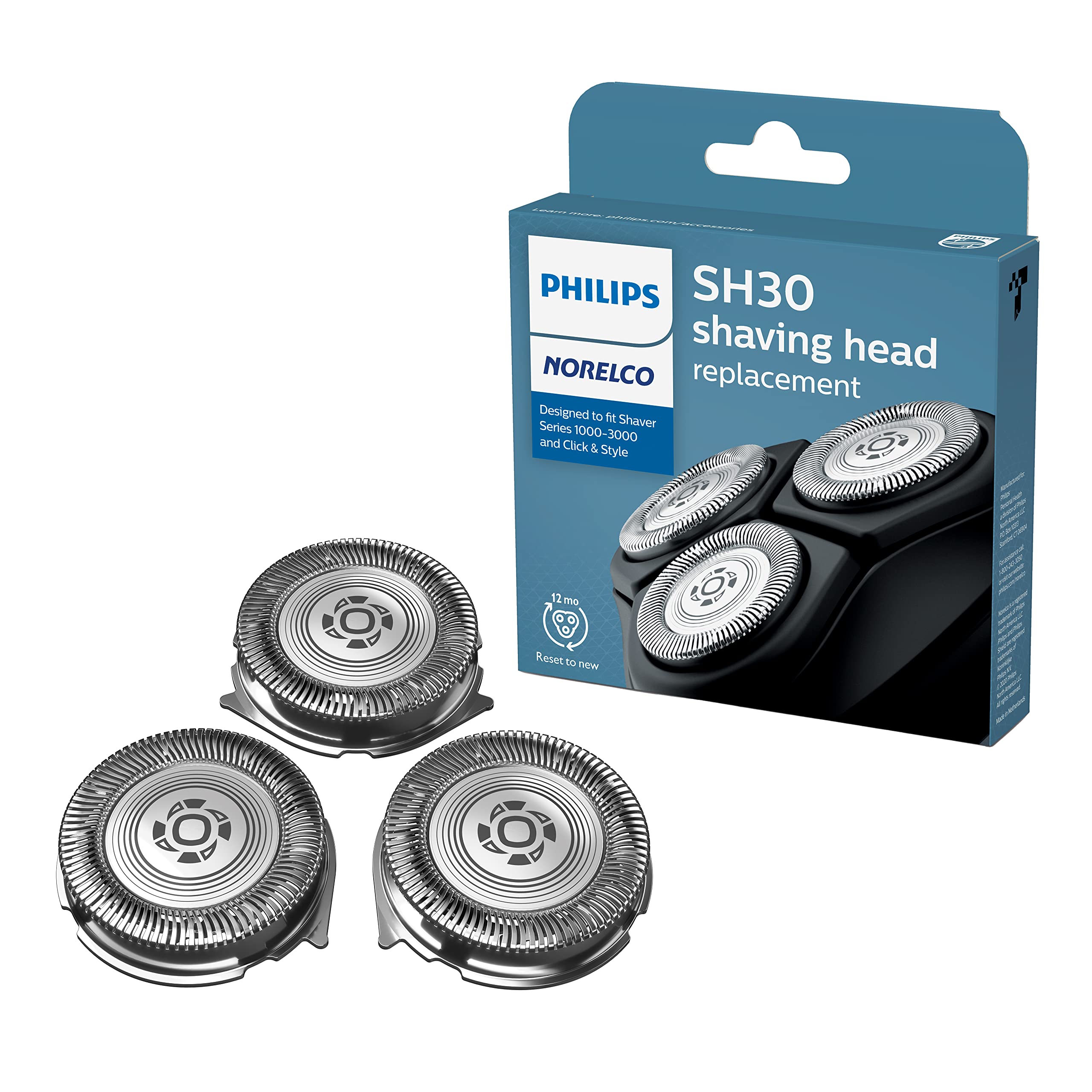 Philips Norelco SH30/52 Shaving Heads, Compatible with Philips Shavers Series 1000, 3000 and 5000, Powerful Performance