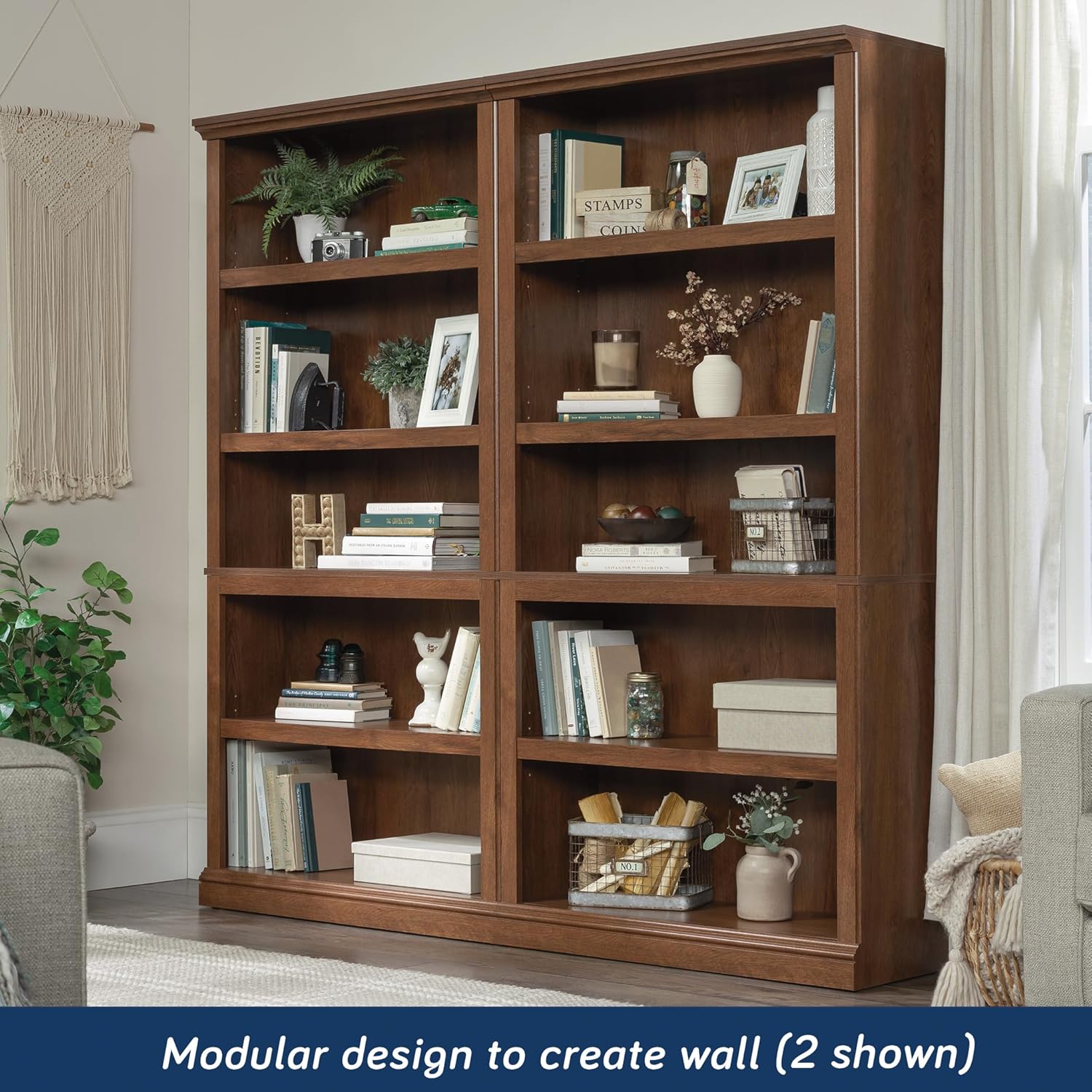 Sauder Select 5-Shelf Engineered Wood Bookcase