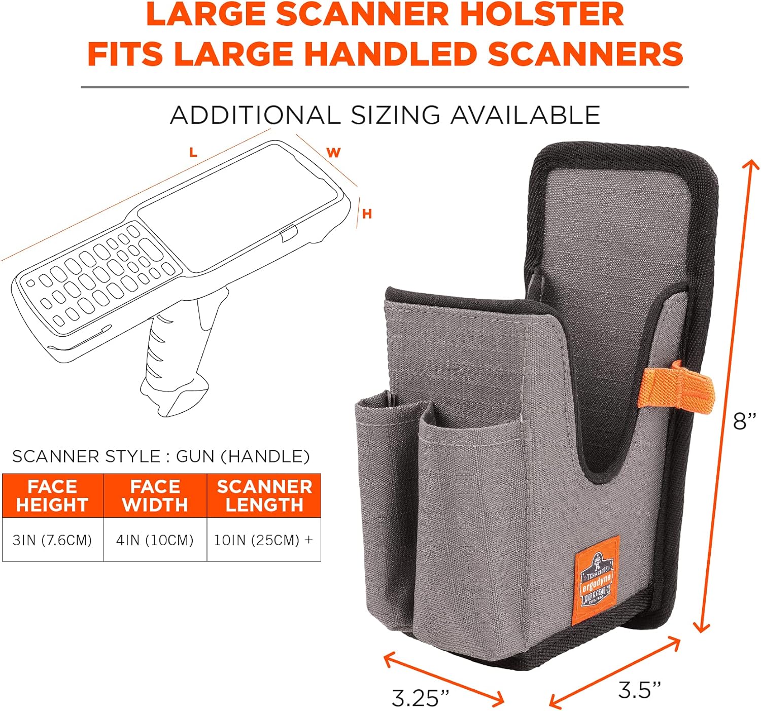 ERGODYNE Squids Barcode Scanner Holster with Belt Clip or Loop