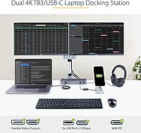 StarTech.com USB C Docking Station for MacBook Pro/Air-M1/M2/M3/M4, Dual 4K 60Hz/Single 8K, Thunderbolt Compatible, HDMI/DisplayPort, 10Gbps USB Type-C Laptop Dock, 96W Power Delivery (TB3CDK2DH)
