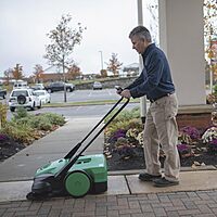 Bissell Commercial Deluxe Triple Brush Push Sweeper, 38in, 13.2 Gal, Green