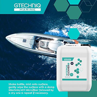 Gtechniq Marine Interior Cleaner for Hard and Soft Surfaces on Boat, Powerboat, Jet Ski and Yacht - Dirt Repellent, 5L
