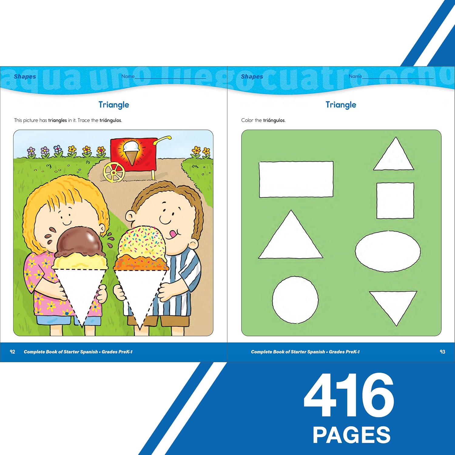 Complete Book of Starter Spanish Workbook for Kids, PreK-Grade 1 Spanish Learning, Basic Spanish Vocabulary, Colors, Shapes