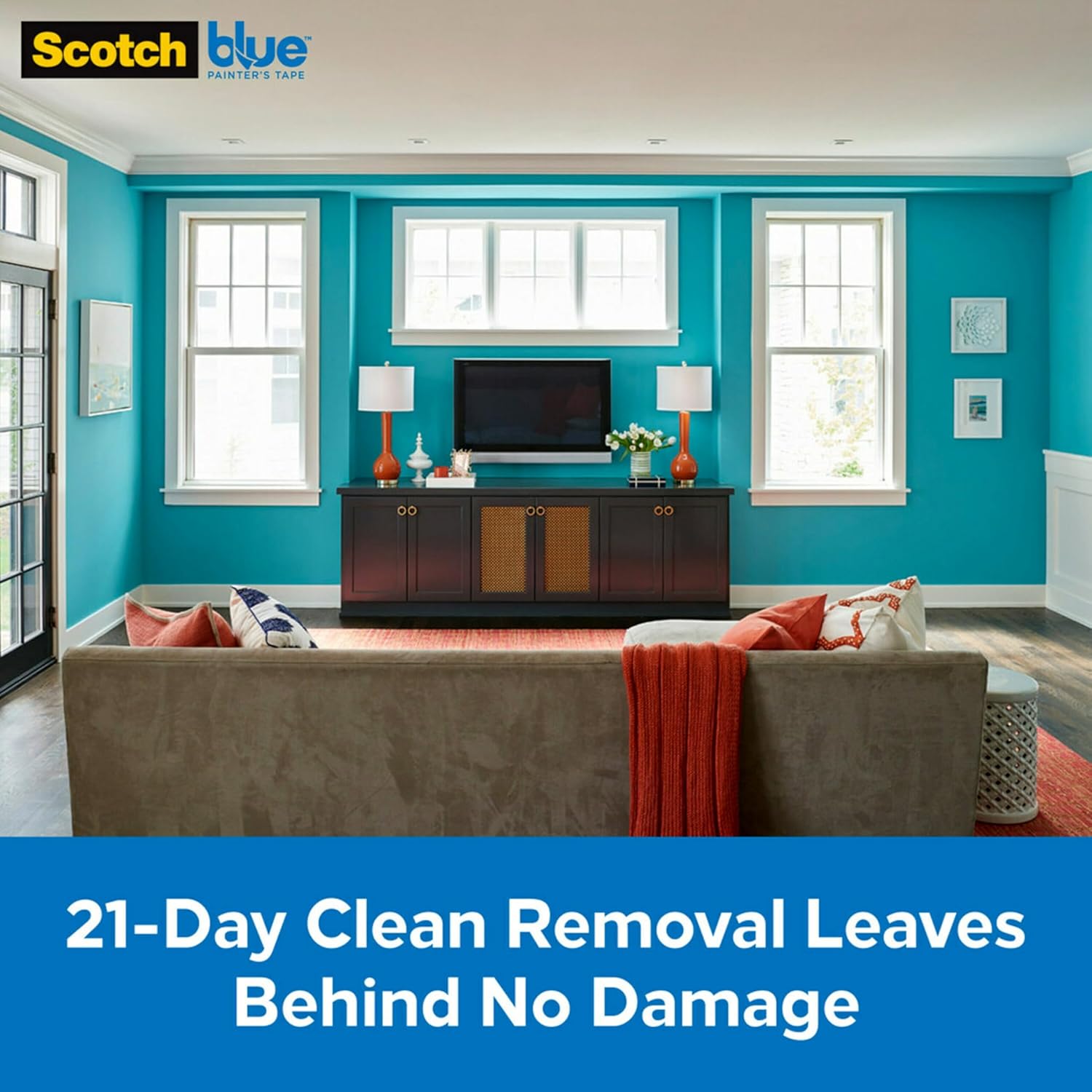ScotchBlue Pre Plastic Painters Tape, 24 in x 30yd, Tape & Masking Film Combined in One Product