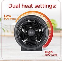 BLACK+DECKER Space Heater 1500W, Flameless Portable Heater with Overheat Protection 1 Piece Turbo Heat/Fan