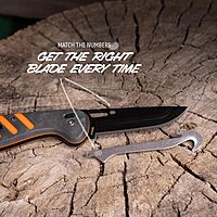 OUTDOOR EDGE Razor HTX 3.5" Folding Hunting Knife – Includes 5 Drop Point Blades, 1 Gut Blade