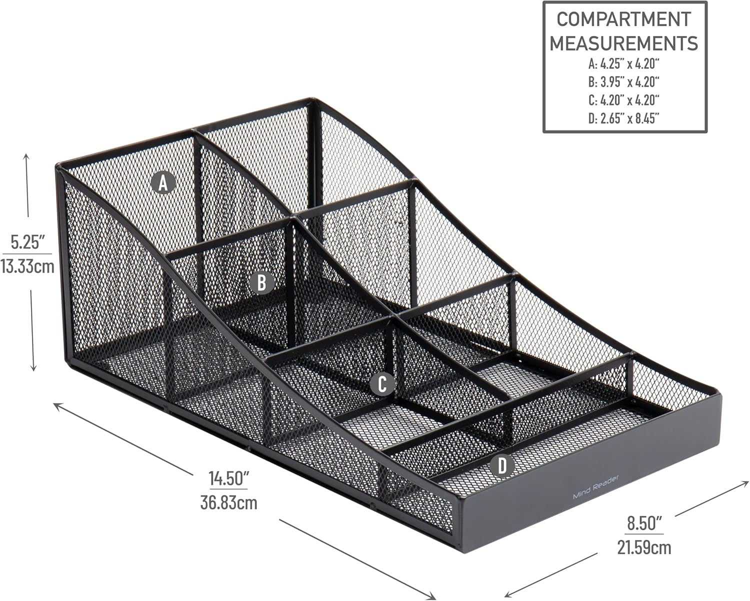 MIND READER 7-Compartment Countertop Condiment Organizer