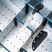 BÖKER PLUS® Epic small fixed-blade pocket knife with 3.7 inch D2 blade - EDC knife with G10 handle and Kydex sheath - Bird & Trout - gift box