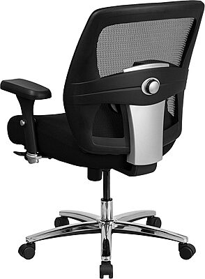 Flash Furniture Hercules Series Big & Tall Swivel Office and Gaming Chair, Ergonomic Mesh Office Chair with Padded Seat and Ratchet Back, Black