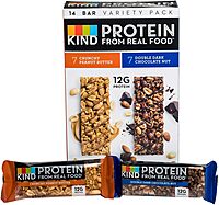 KIND Protein Bars Variety Pack |Creamy Crunchy Texture Crunchy Peanut Butter Bars Double Dark Chocolate Nut Bars - 14 x 1.76 oz