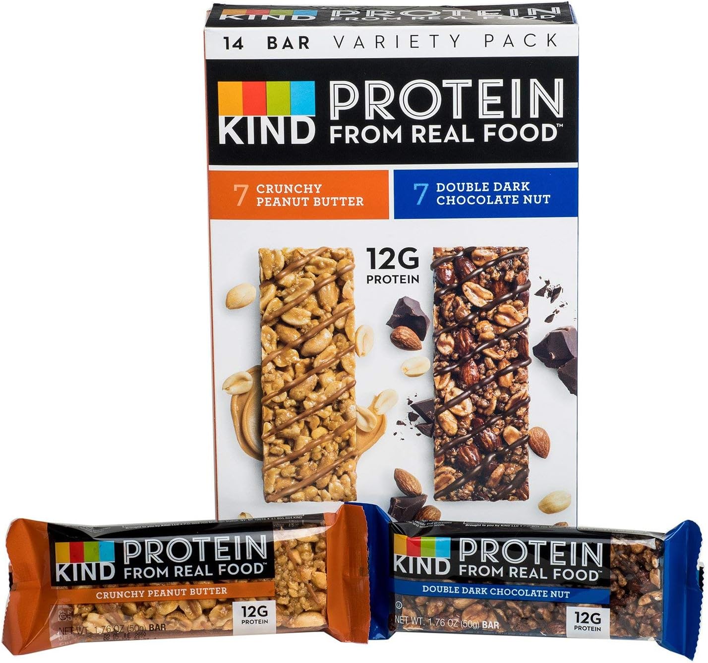 KIND Protein Bars Variety Pack |Creamy Crunchy Texture Crunchy Peanut Butter Bars Double Dark Chocolate Nut Bars