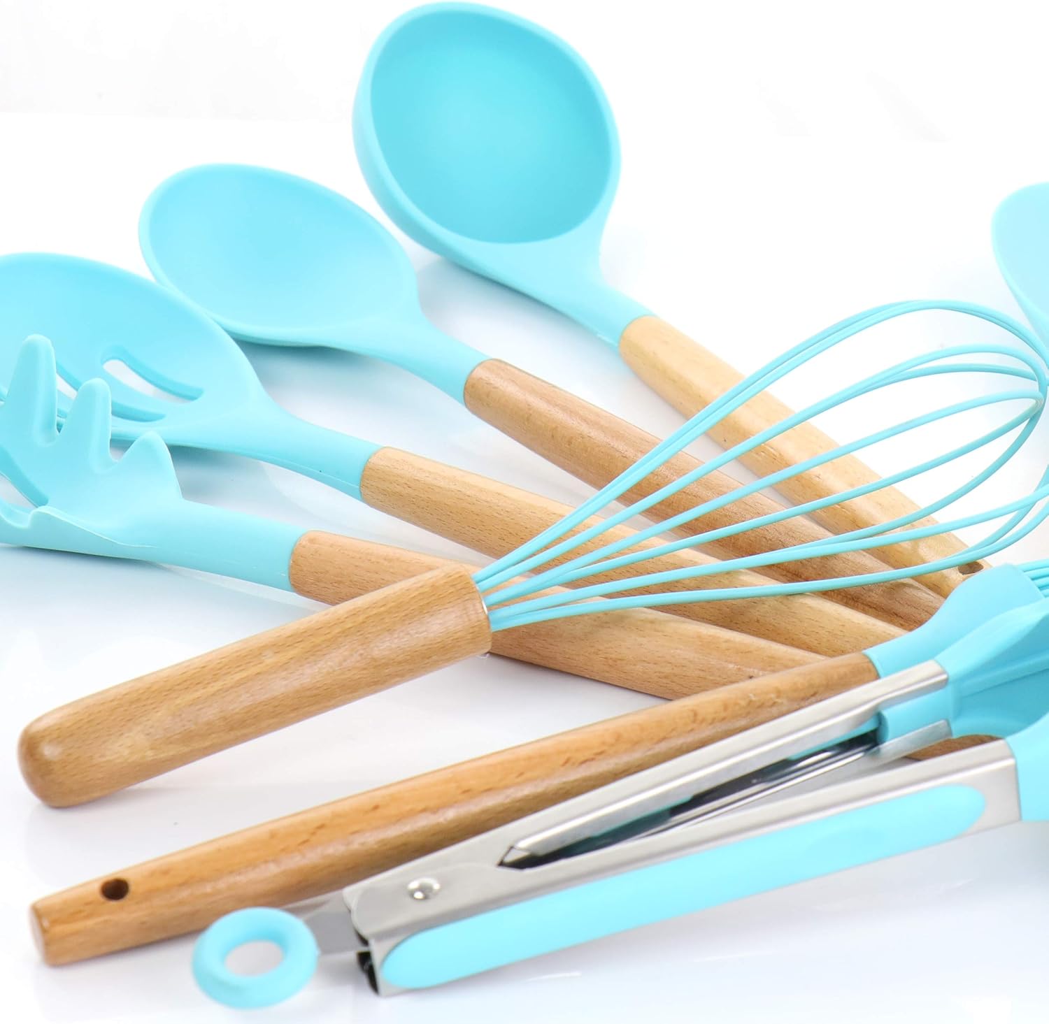 MegaChef 12-Piece Silicone and Wood Utensil Set