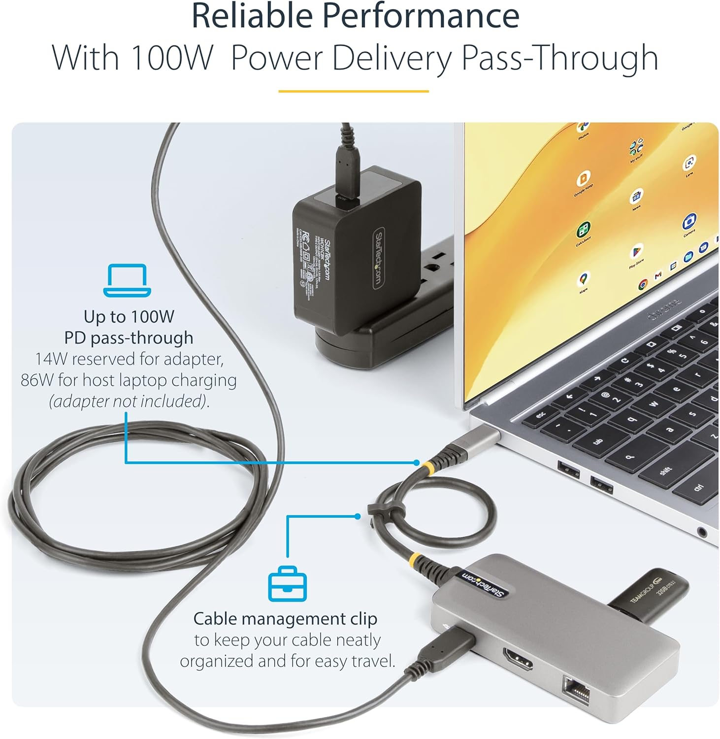 StarTech.com USB-C Docking Station for MacBook Pro M1 M2 M3 M4 and Windows, 4K 60Hz HDMI Video, HDR10 - Laptop Charging, GbE