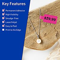 Avery Printable Barbell Labels, Sure Feed Technology, 1/2" x 2-1/2", Neon Magenta Labels, Laser/Inkjet Printable, 450 Total