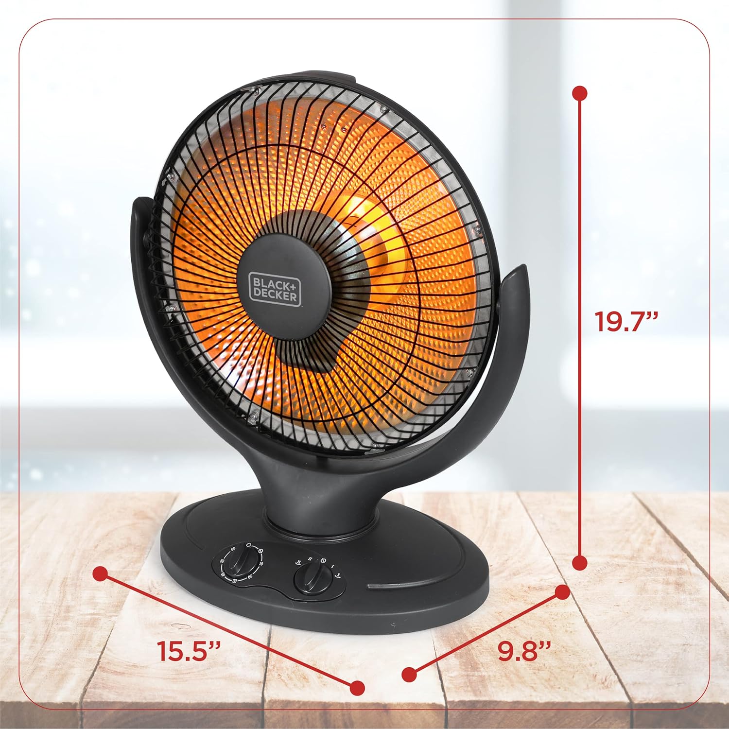 BLACK+DECKER Portable Heater for Rooms up to 161 Sq. Ft., Oscillating Space Heater & Heater for Bedroom with Overheat