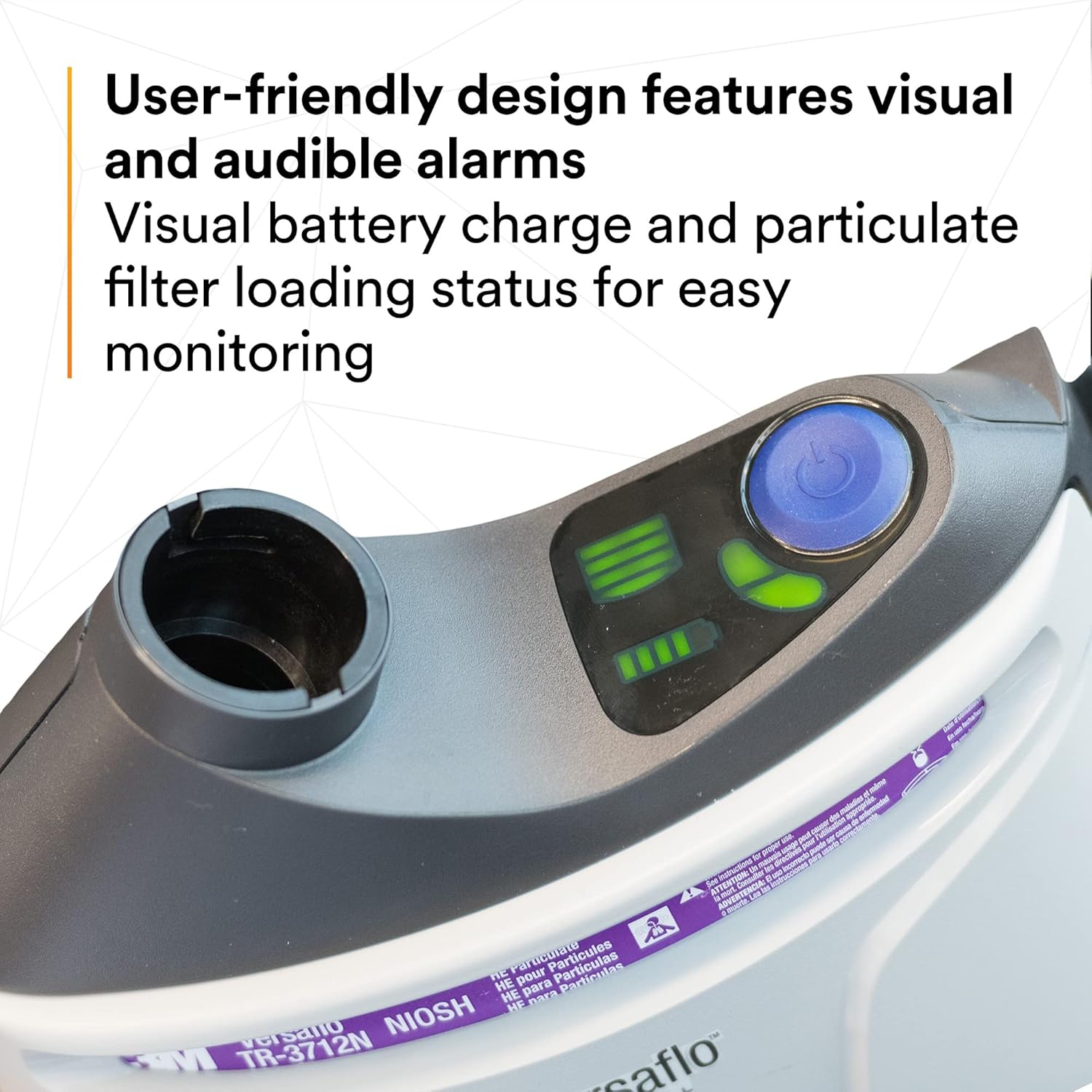 3M PAPR Respirator, Versaflo Powered Air Purifying Respirator Kit, TR-300N+ HIK, Heavy Industry, Hard Hat Assembly