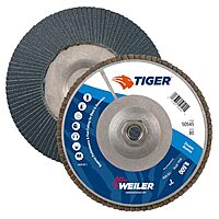 Weiler Tiger 7 in Type 29 Zirconia Alumina Flap Disc, Aluminum Backing