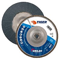 Weiler Tiger 7 in Type 29 Zirconia Alumina Flap Disc, Aluminum Backing