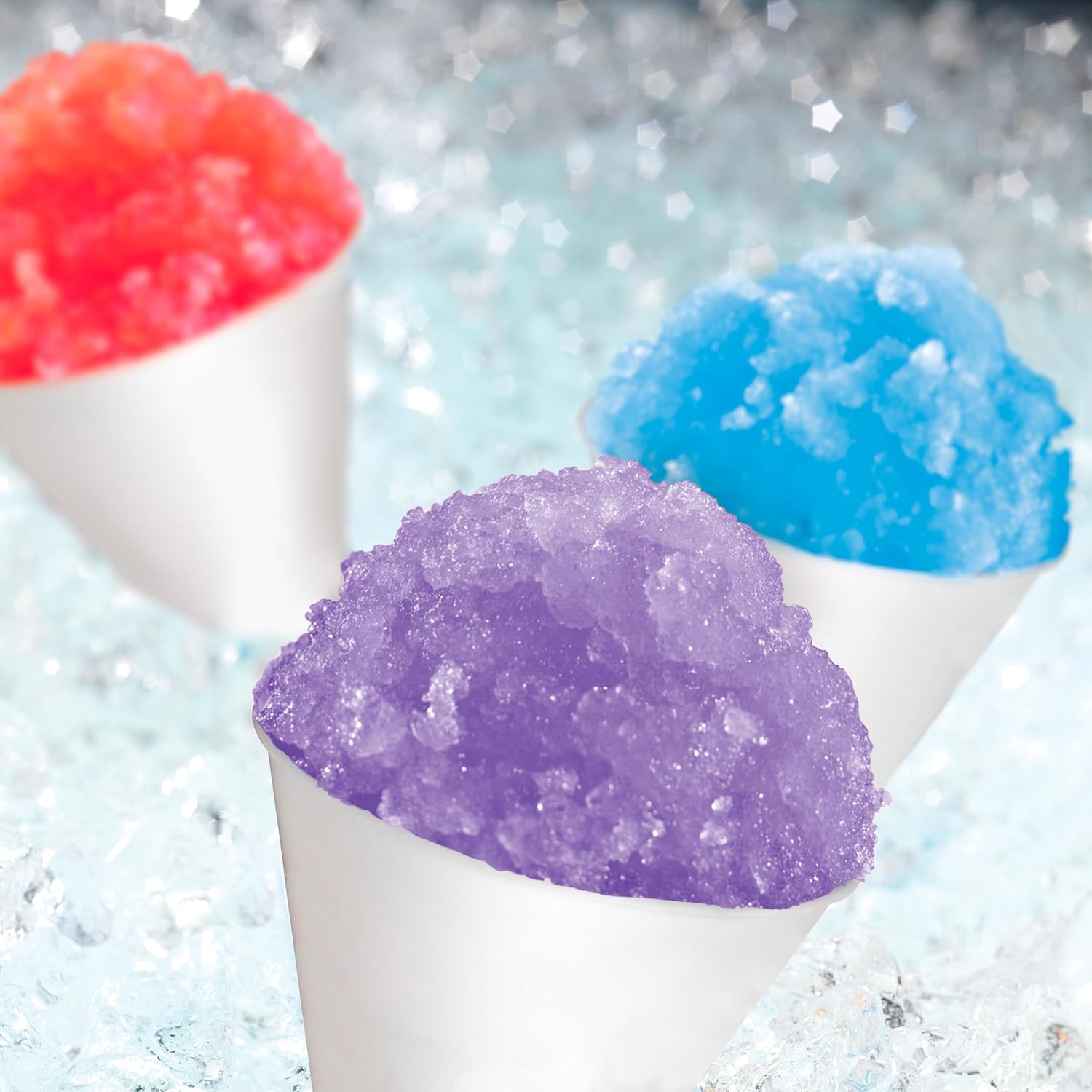 NOSTALGIA Snow Cone Syrup Party Kit with Cups and Spoon-Straws