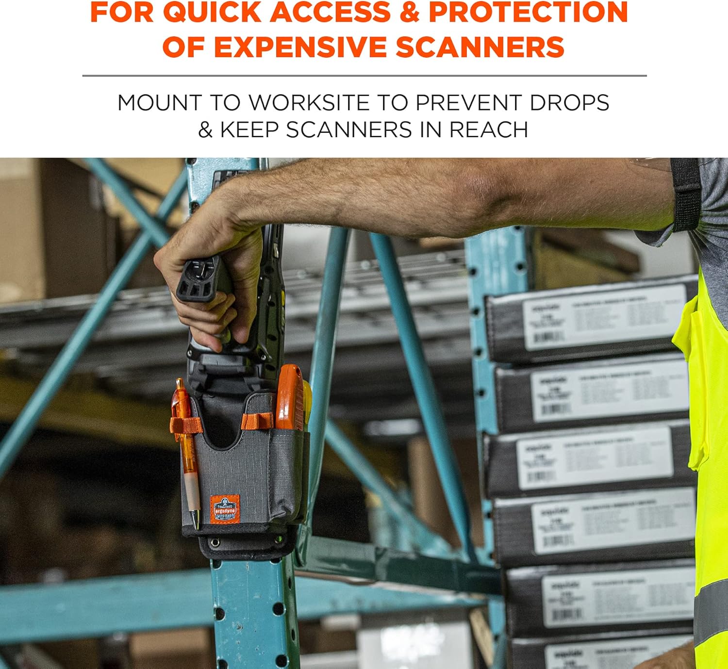 Ergodyne Squids 5543 Barcode Scanner Holder Mount with Fastener Straps