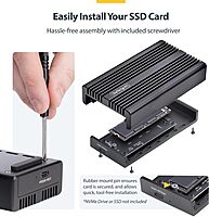 StarTech.com USB4 M.2 NVMe Enclosure, 40Gbps, External USB-C/Thunderbolt NVMe SSD Enclosure, Aluminum Heatsink Case