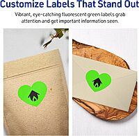 Avery Printable Heart Labels, Sure Feed Technology, 2-9/32 x 1-27/32, Neon Green, Print-to-The-Edge, Laser/Inkjet Compatible