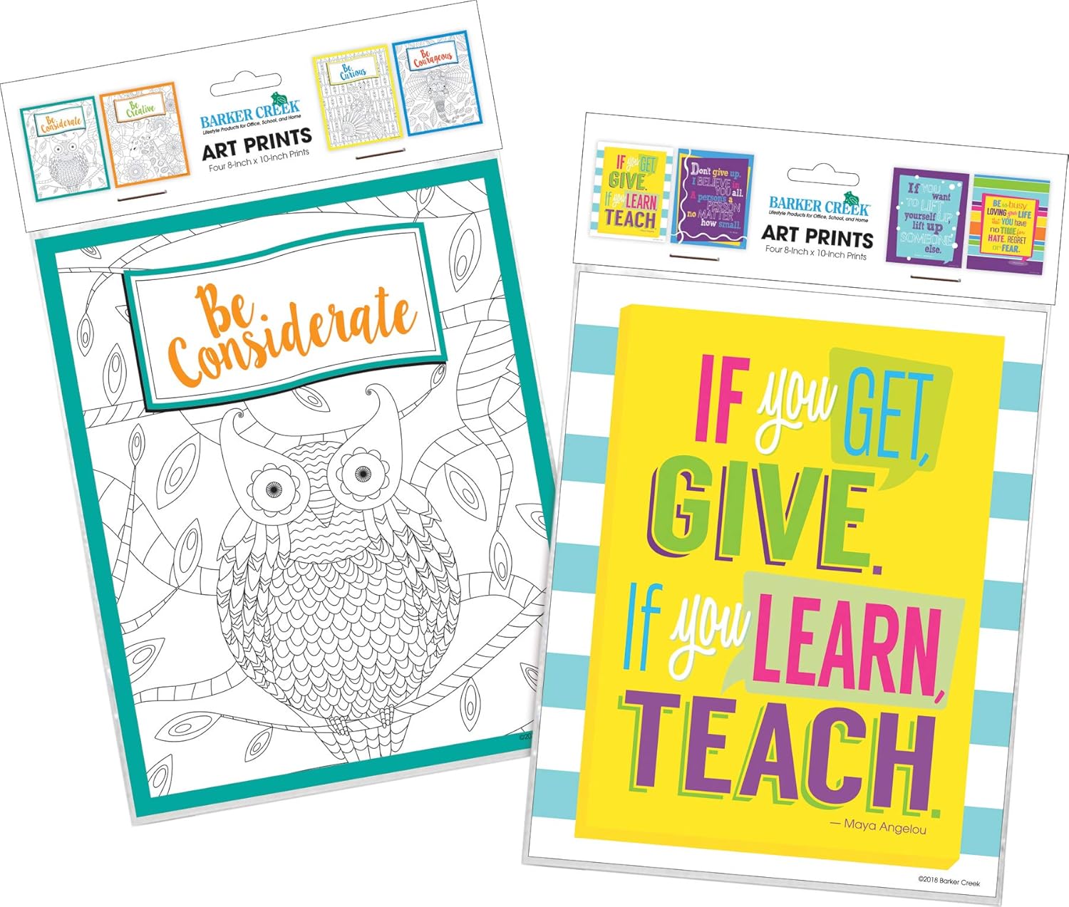 Barker Creek Art Prints Set of 8, Be All You Can Be, Inspirational Art Prints with a Motivational Theme, 8" x 10"