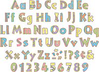 Barker Creek Letter Pop-Outs, 4" Pink Lemonade, Multicolor Designer Letters for Bulletin Boards, Breakrooms, Reception Areas