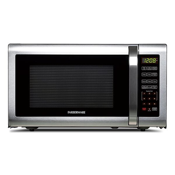 Farberware 1.6 Cu. Ft. Countertop Microwave Oven – 1100 Watts Power, Auto Cook Settings, Defrost