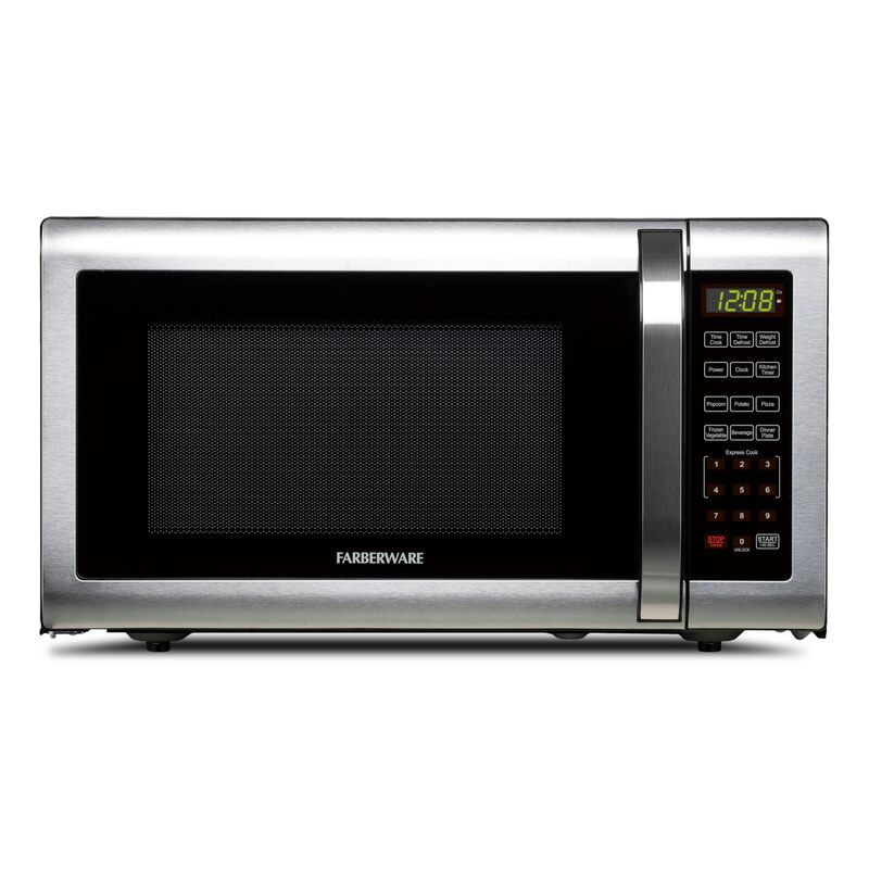 Farberware 1.6 Cu. Ft. Countertop Microwave Oven – 1100 Watts Power, Auto Cook Settings, Defrost