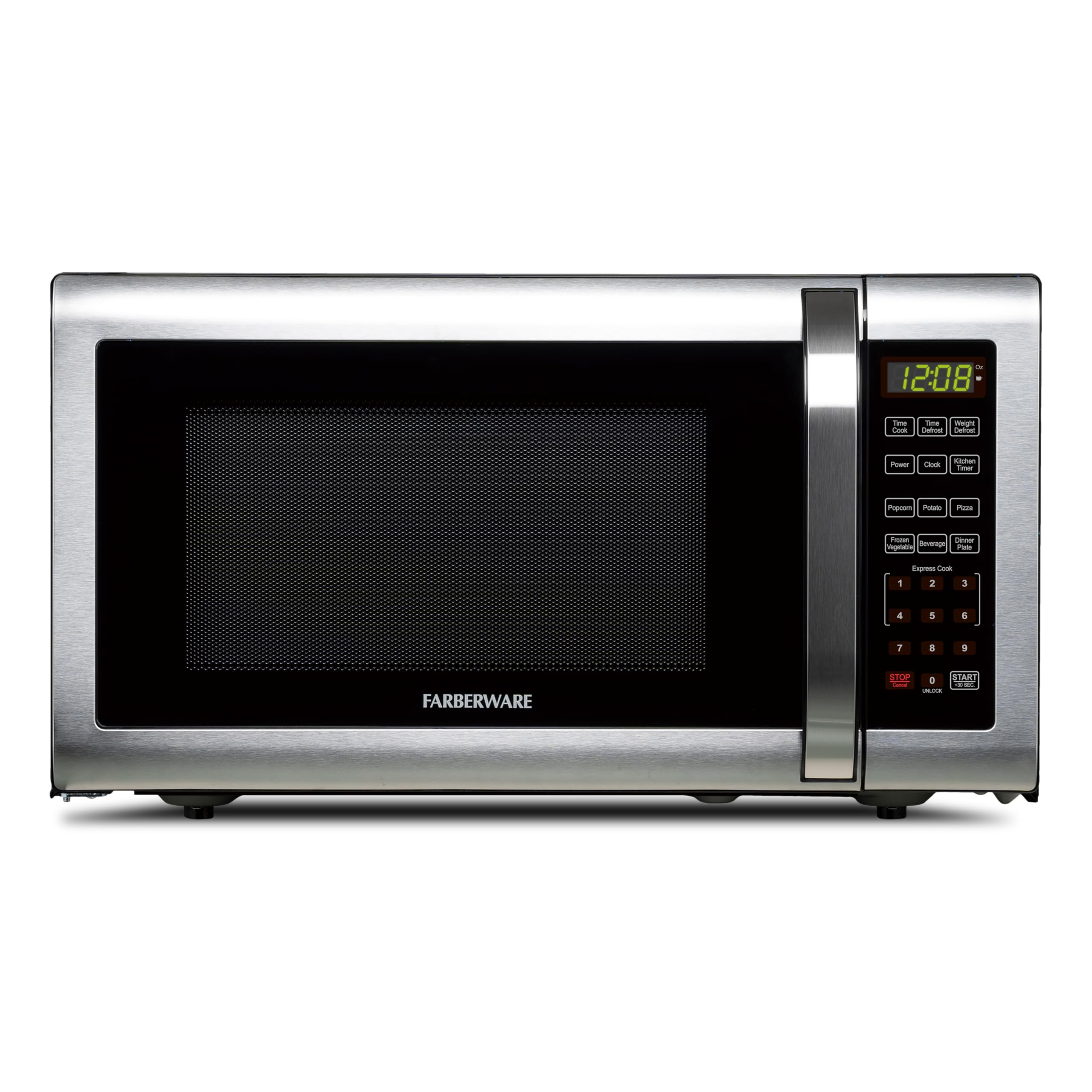 Farberware 1.6 Cu. Ft. Countertop Microwave Oven – 1100 Watts Power, Auto Cook Settings, Defrost