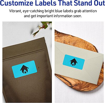 Avery Printable Rectangle Labels, Sure Feed Technology, 1-1/4" x 2-3/8", Bright Blue Labels, Print-to-The-Edge, Laser/Inkjet Printable, 180 Total, Great for Mailing 180 labels