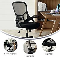 Flash Furniture Porter High-Back Mesh Ergonomic Swivel Office Chair with Adjustable Lumbar Support and Flip-Up Armrests