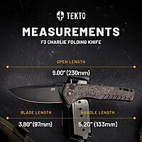 TEKTO F3 Charlie Button Lock Folding Knife