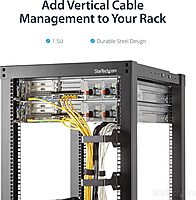 StarTech.com Vertical Server Rack Cable Management D-Ring Hook - Steel, Black