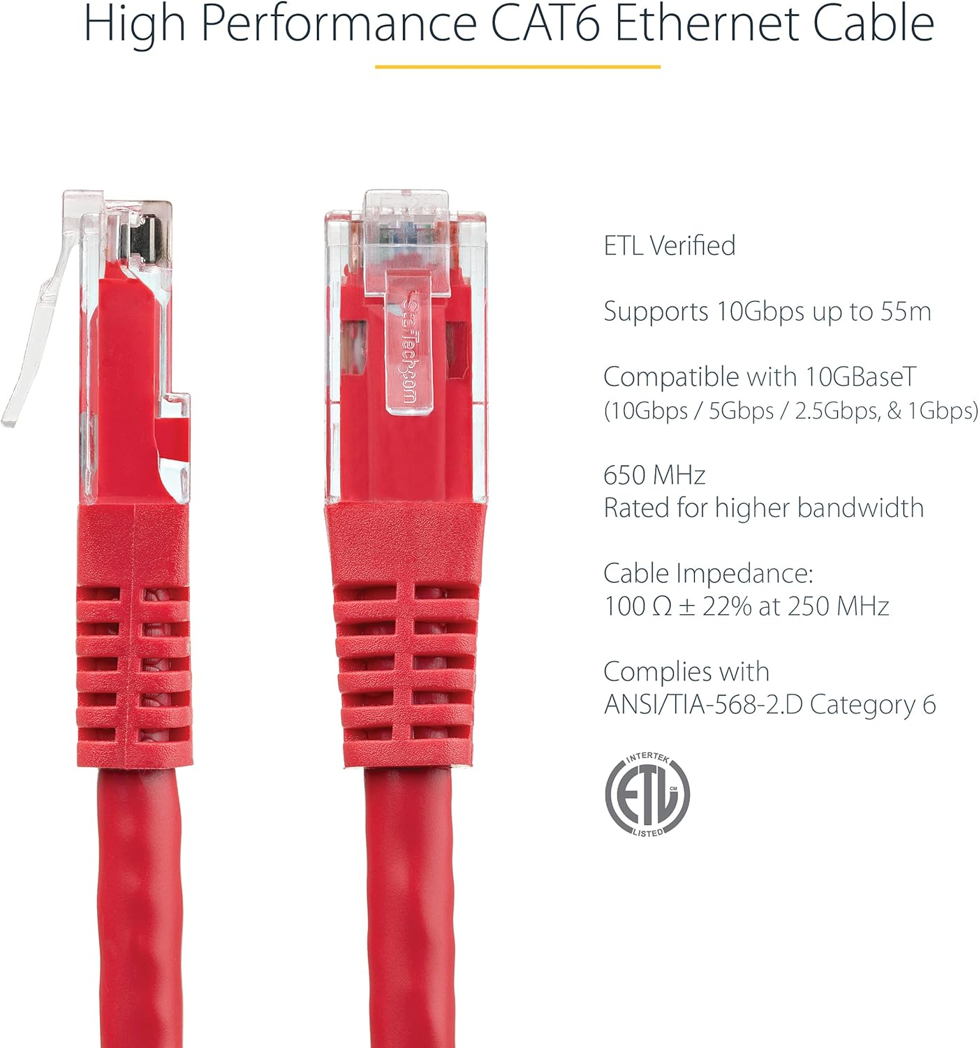 StarTech.com CAT6 Ethernet Patch Cable - Molded RJ45 UTP