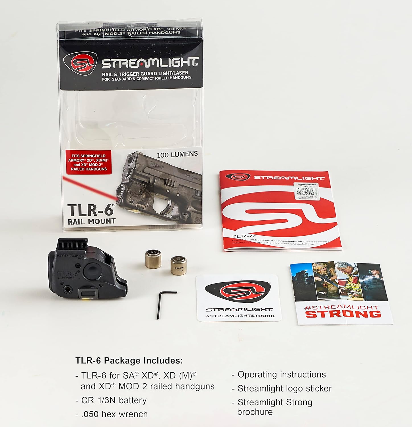 Streamlight 69291 TLR-6 100-Lumen Tactical Weapon Light with Integrated Red Aiming Laser Designed Exclusively and Solely