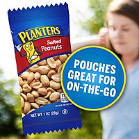 PLANTERS Salted Peanuts, 1 oz. Bags (192 Pack) - Snack Size Peanuts with Sea Salt & Simple Ingredients - Convenient Snacking - Kosher