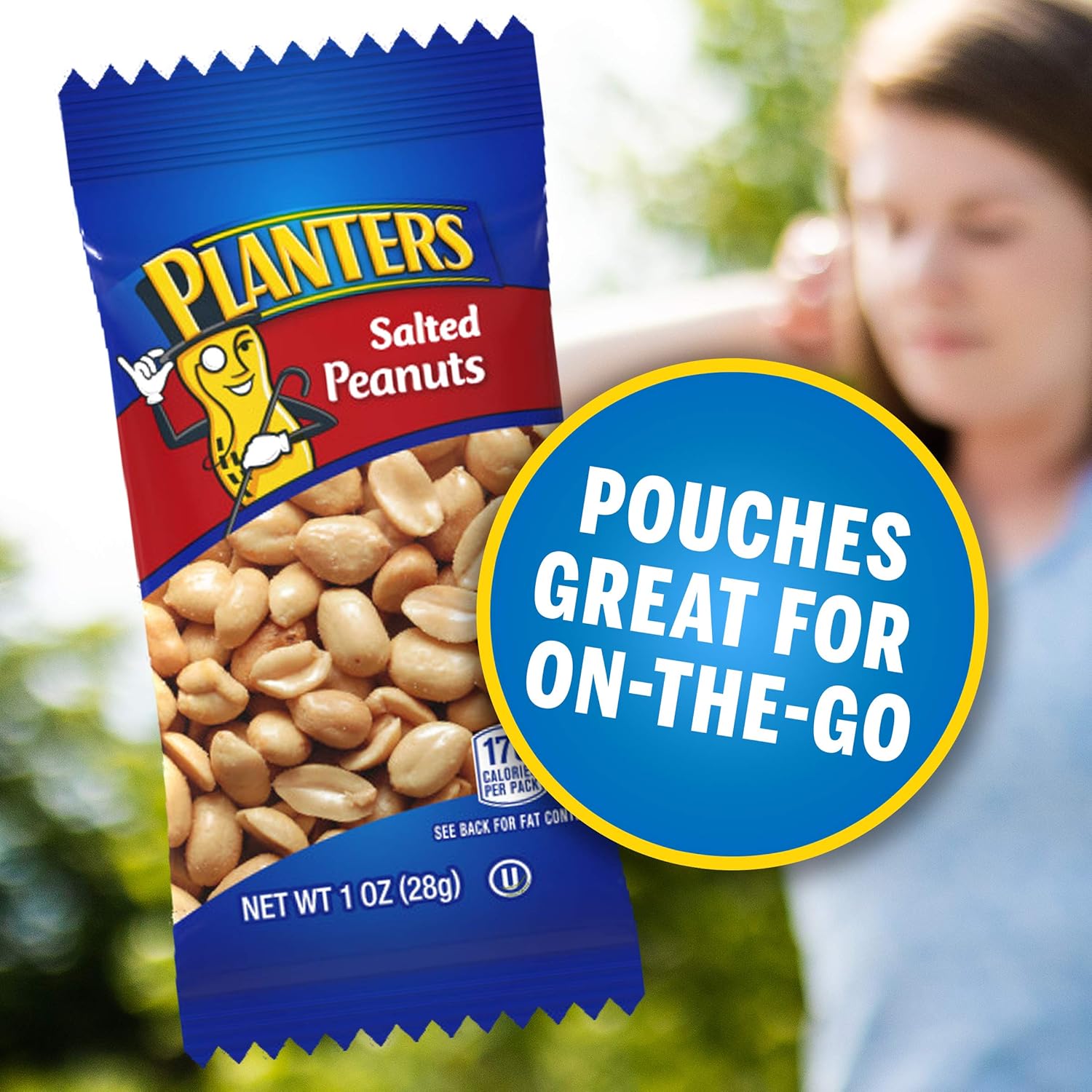 PLANTERS Salted Peanuts, 1 oz. Bags (192 Pack) - Snack Size Peanuts with Sea Salt & Simple Ingredients