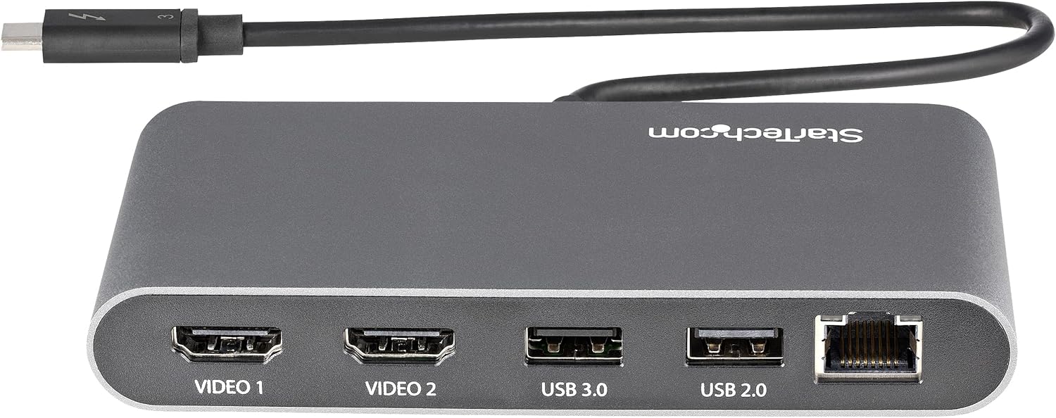 StarTech.com Thunderbolt 3 Mini Dock - Portable Dual Monitor Docking Station