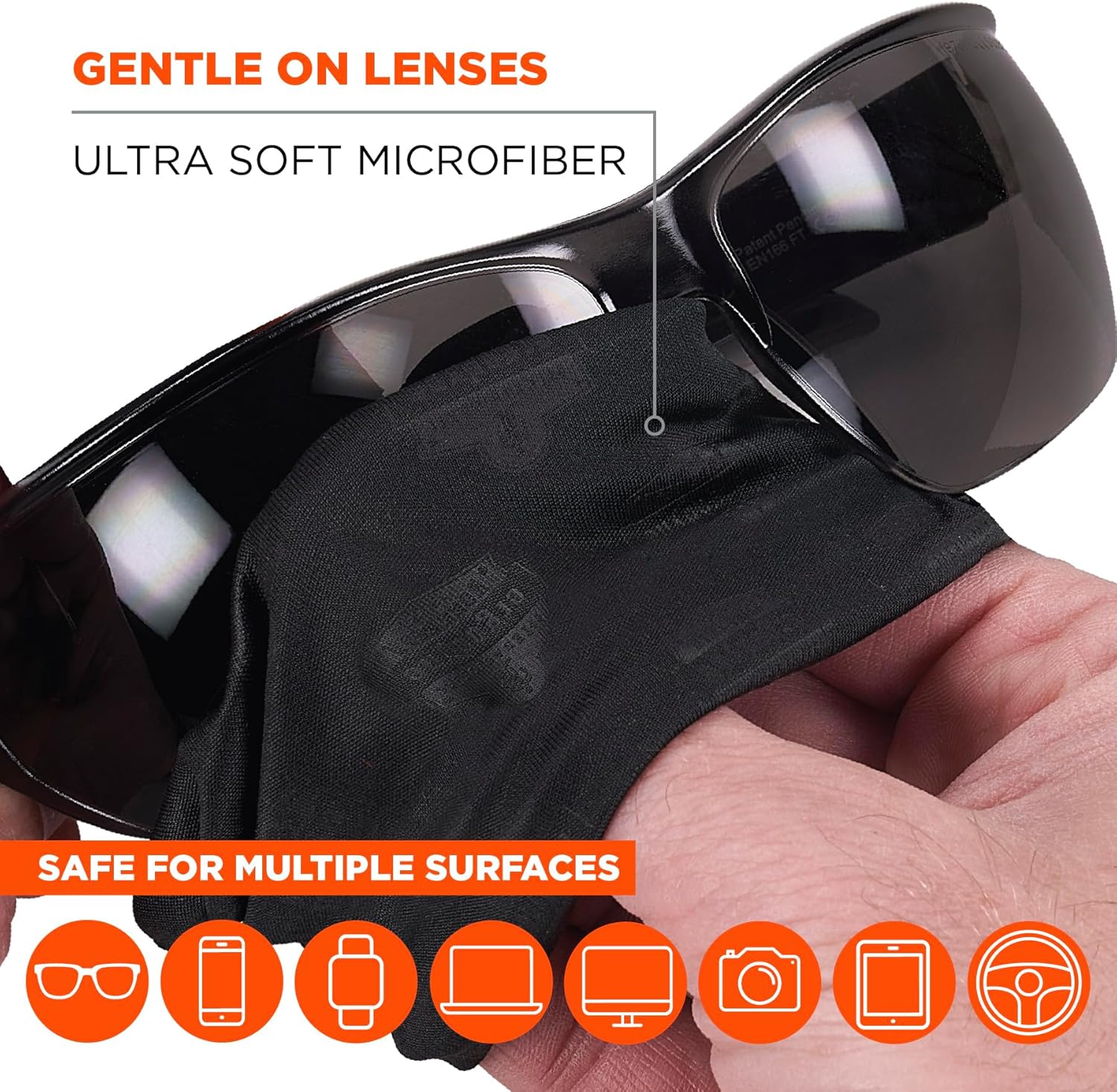 Ergodyne Skullerz 3216 Eyewear Microfiber Cleaning Cloth, Black