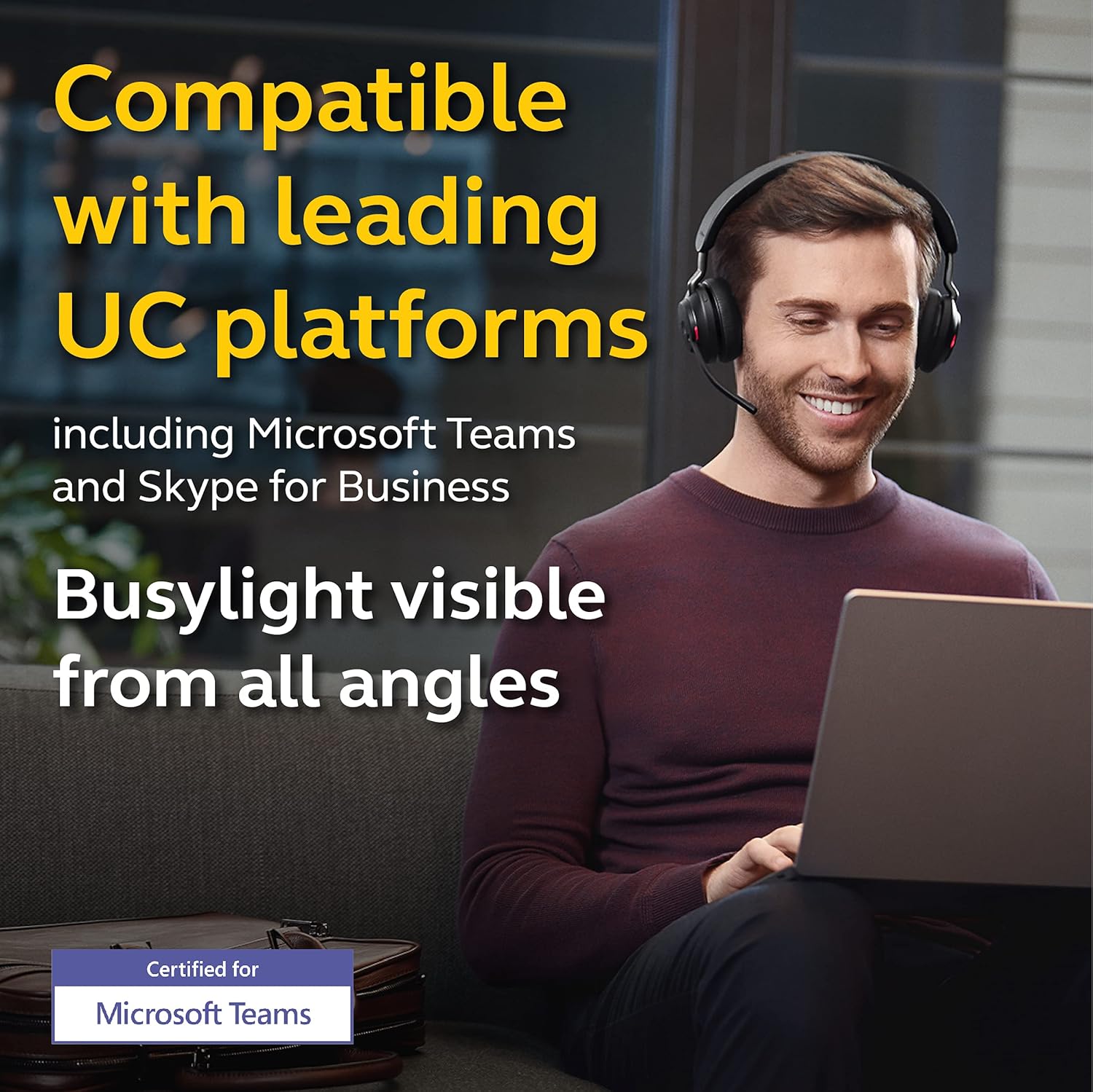 Jabra Evolve2 65 - USB-A MS Teams Stereo with Charging Stand - Black Wireless Headset/Music Headphones